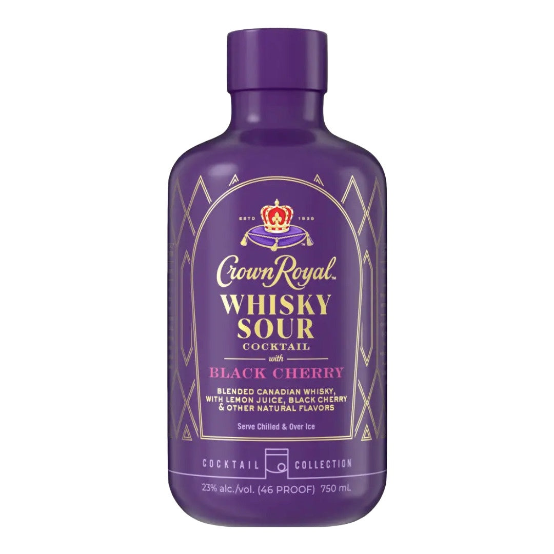 Crown Royal Whisky Sour Cocktail with Black Cherry