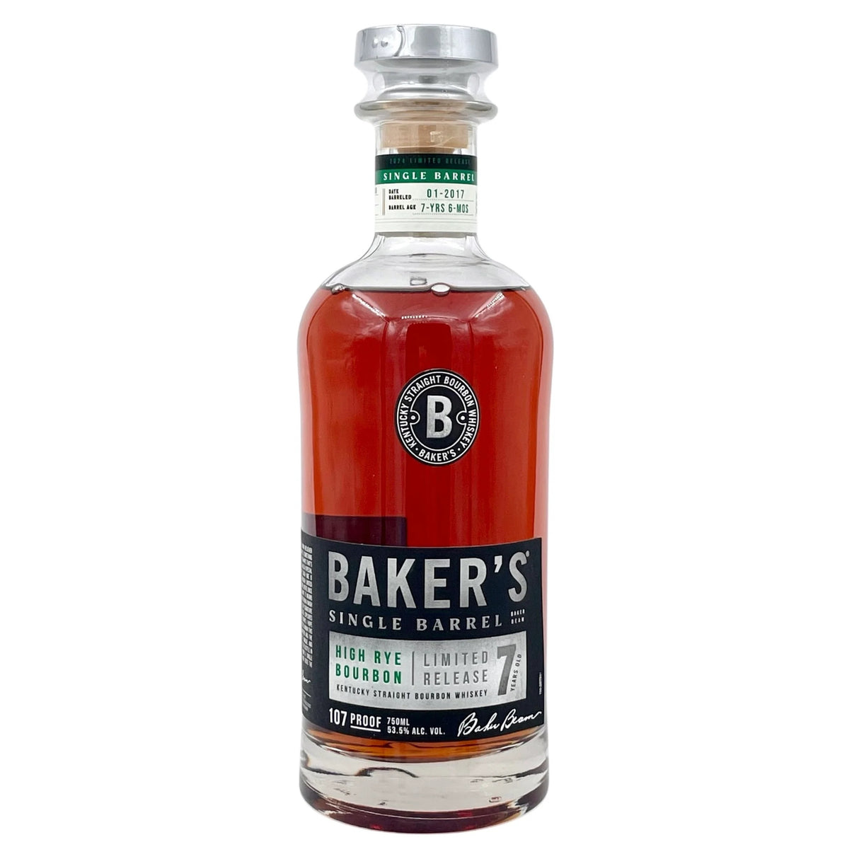 Baker's 7 Years Single Barrel Kentucky Straight High Rye Bourbon Whiskey - Grain & Vine | Natural Wines, Rare Bourbon and Tequila Collection