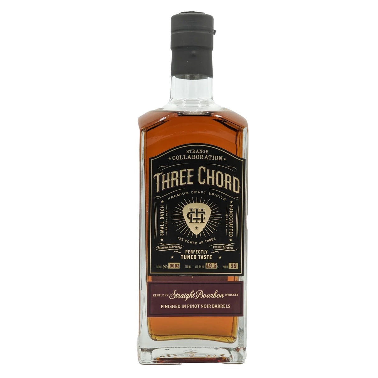 Three Chord Strange Collaboration Kentucky Straight Bourbon Whiskey Finished in Pinot Noir Barrells - Grain & Vine | Natural Wines, Rare Bourbon and Tequila Collection