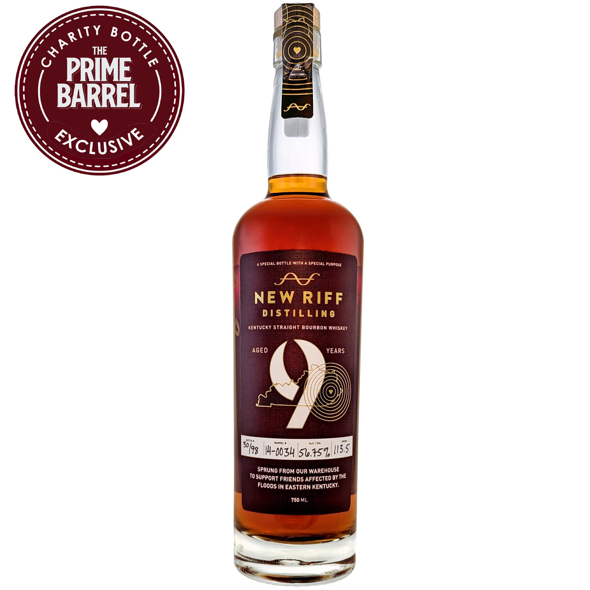 New Riff Distilling "One of One" 9 Year Single Barrel Straight Bourbon Whiskey The Prime Barrel Pick