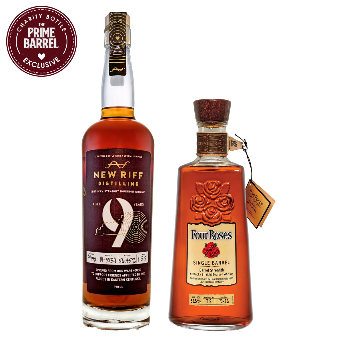 Four Roses & New Riff Charity Bottles The Prime Barrel Bundle – Grain ...