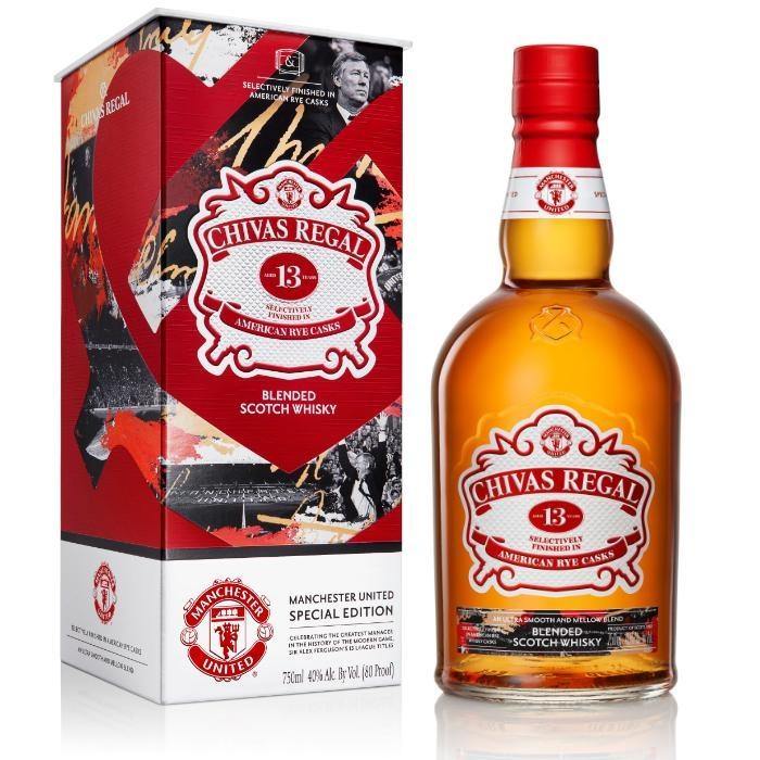 Chivas Regal 13 Years  "Manchester United" Special Edition Blended Scotch Whisky - Grain & Vine | Natural Wines, Rare Bourbon and Tequila Collection