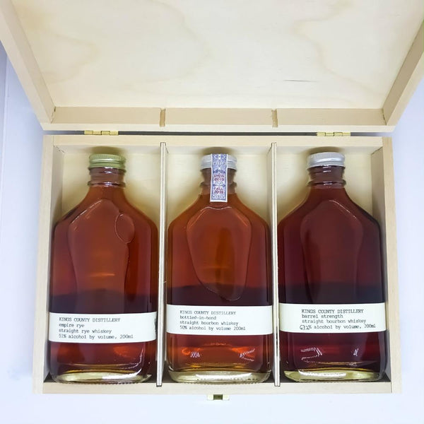 Kings County Distillery Whiskey Gift Set  (Empire Rye/Bottle in Bond Bourbon/Barrel Strength Bourbon) - Grain & Vine | Natural Wines, Rare Bourbon and Tequila Collection