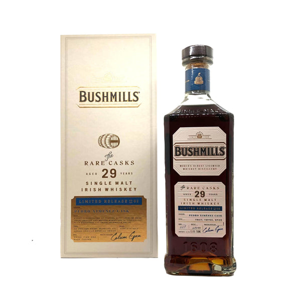 Bushmills "The Rare Casks" Pedro Ximenez Cask Finish 29 Year Old Single Malt Irish Whiskey Limited Release No 02 - Grain & Vine | Natural Wines, Rare Bourbon and Tequila Collection