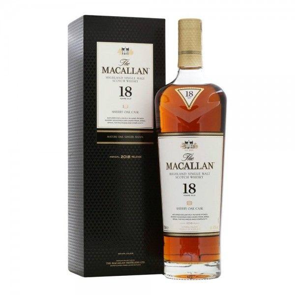 Macallan 18 Years Old Sherry Oak Highland Single Malt Scotch Whisky - Grain & Vine | Natural Wines, Rare Bourbon and Tequila Collection