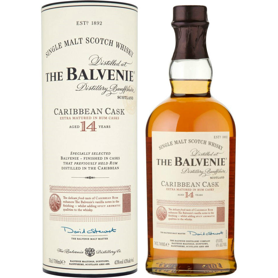 The Balvenie 14 Years Caribbean Cask Single Malt Scotch Whisky - Grain & Vine | Natural Wines, Rare Bourbon and Tequila Collection