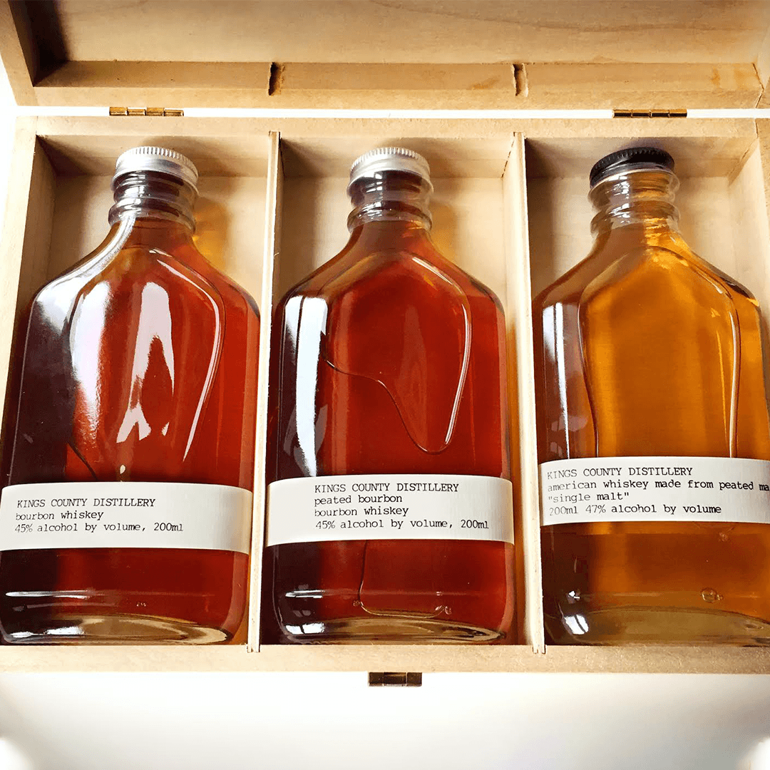 Kings County Distillery (Straight Bourbon/Blended Bourbon/Single Barrel Bourbon) Aged Whiskey Gift Set - Grain & Vine | Natural Wines, Rare Bourbon and Tequila Collection