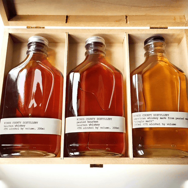 Kings County Distillery (Straight Bourbon/Blended Bourbon/Single Barrel Bourbon) Aged Whiskey Gift Set - Grain & Vine | Natural Wines, Rare Bourbon and Tequila Collection