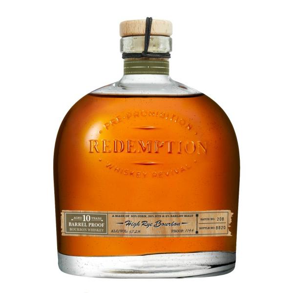 Redemption High Rye Bourbon 10 Years Old Barrel Proof Bourbon Whiskey - Grain & Vine | Natural Wines, Rare Bourbon and Tequila Collection
