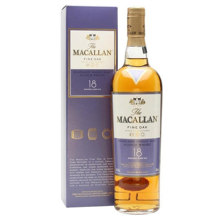 The Macallan Fine Oak 18 Years Old Highland Single Malt Scotch Whisky - Grain & Vine | Natural Wines, Rare Bourbon and Tequila Collection