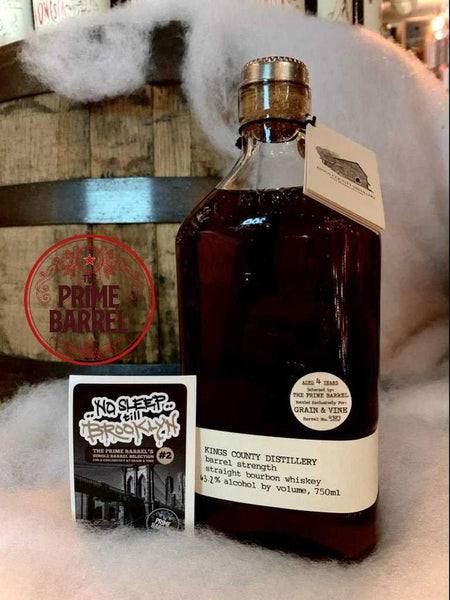 Kings County Distillery "No Sleep Till Brooklyn" Barrel Strength Straight Bourbon Whiskey The Prime Barrel Pick #2 - Grain & Vine | Natural Wines, Rare Bourbon and Tequila Collection