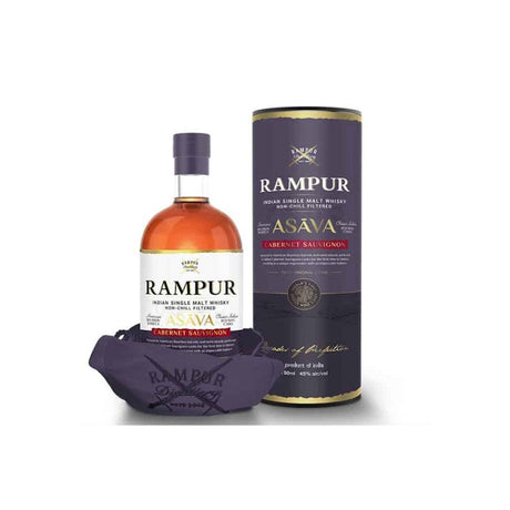 Rampur Asava Cabernet Sauvignon Classic Indian Red Wine Casks Single Malt Indian Whiskey Gift Set - Grain & Vine | Natural Wines, Rare Bourbon and Tequila Collection